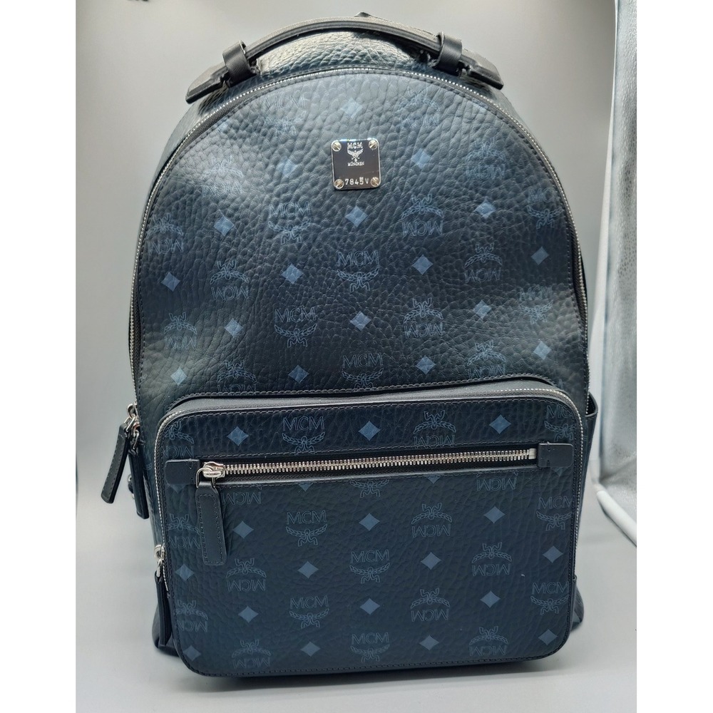 MCM Stark Backpack Large Black Visetos Monogram leather Bag [GNH018965]